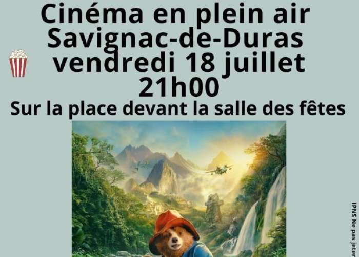 image de Cinéma en plein air à Savignac de Duras Paddington au Pérou