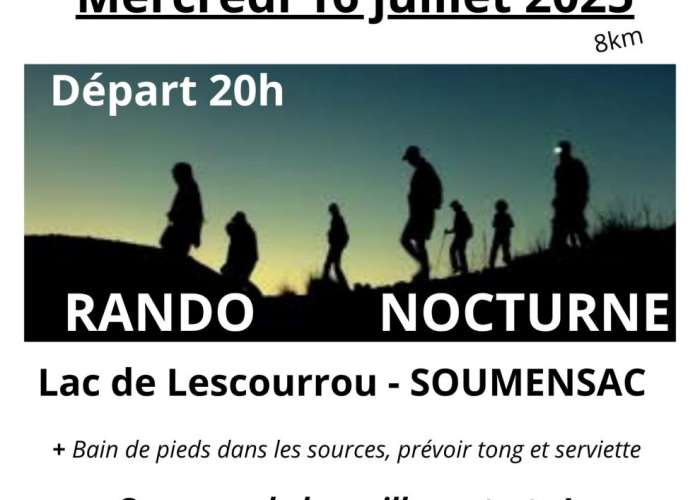 image de Rando nocturne sur le lac de Lescourou