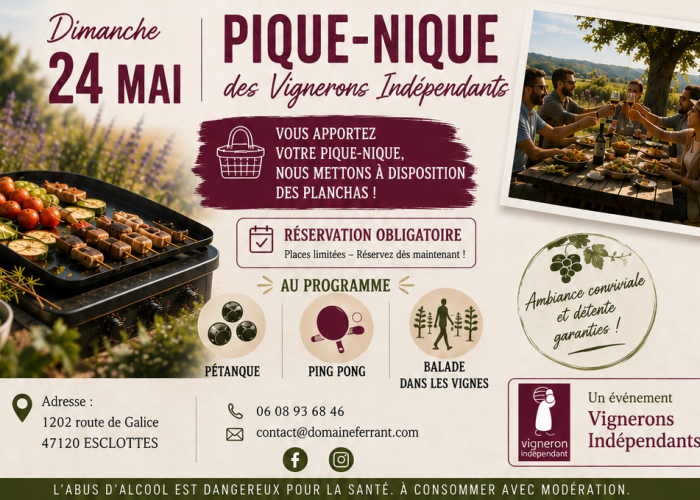 image de Pique-nique vignerons indépendants au Domaine de Ferrant