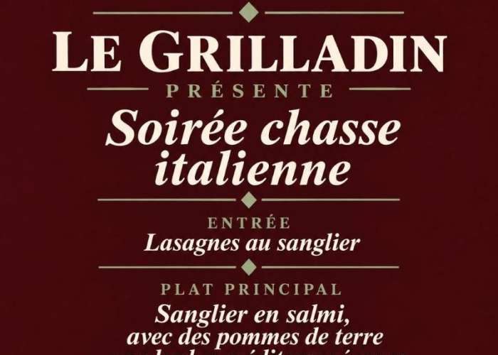 image de Soirée chasse italienne au Grilladin