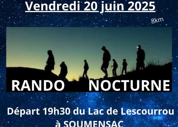 image de Rando nocturne sur le lac de Lescourou
