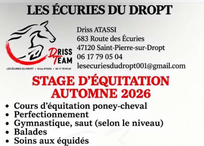 image de Stage d'automne, Balades aux Ecuries du Dropt